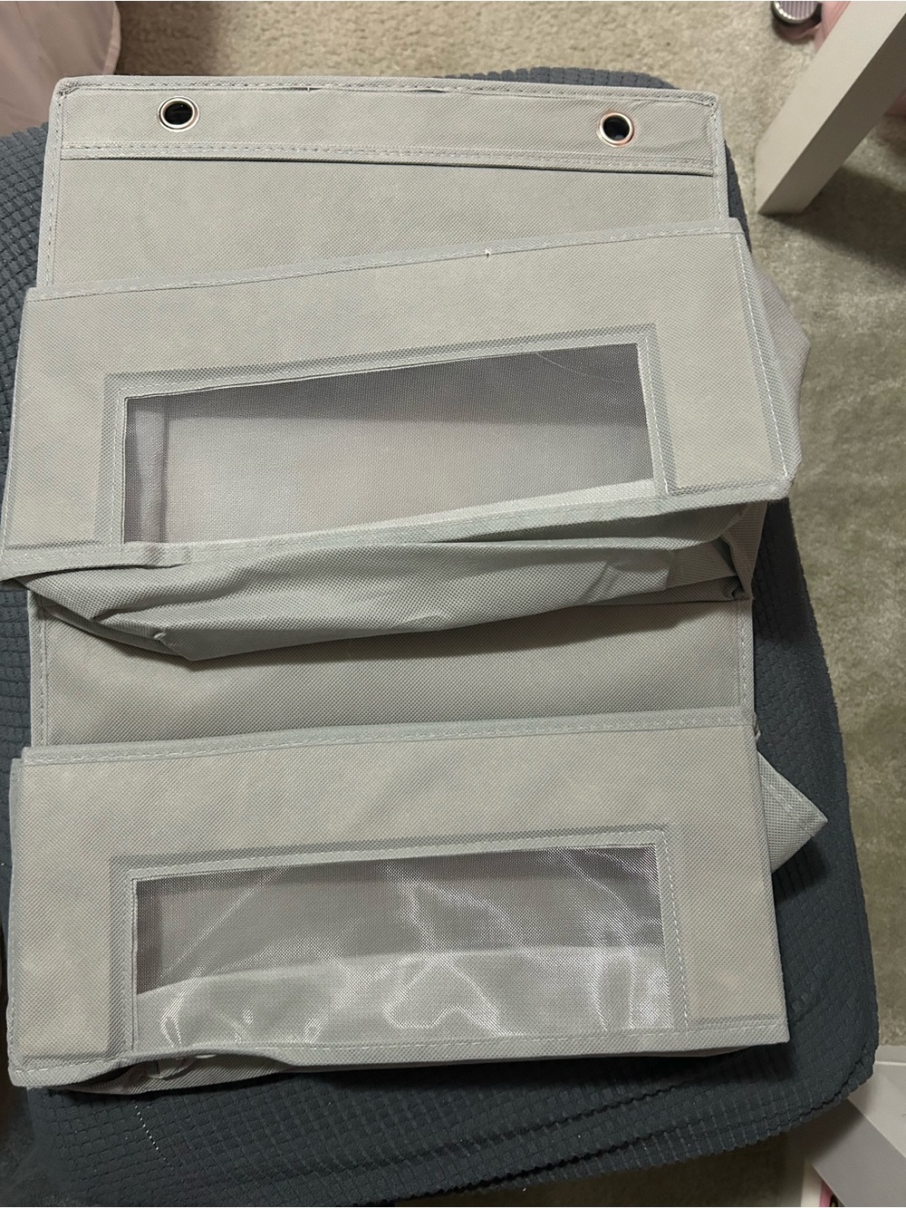 Gray Fabric Hanging Storage Organizer - Space-Saving Home Storage - Picture 3 of 4